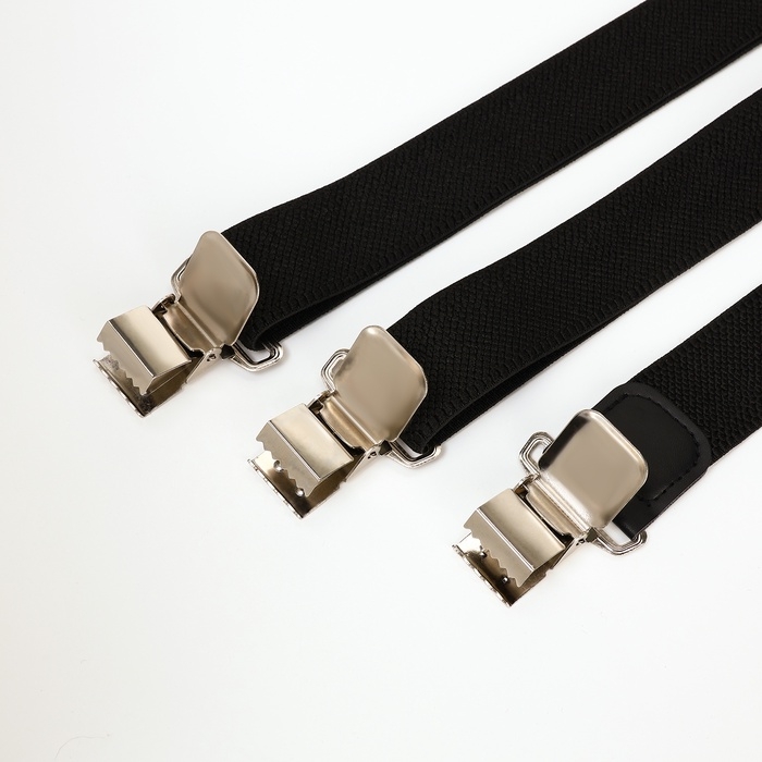 Подтяжки взрослые, ширина 3,8 см, цвет чёрный Подтяжки взрослые, ширина 3,8 см, цвет чёрный