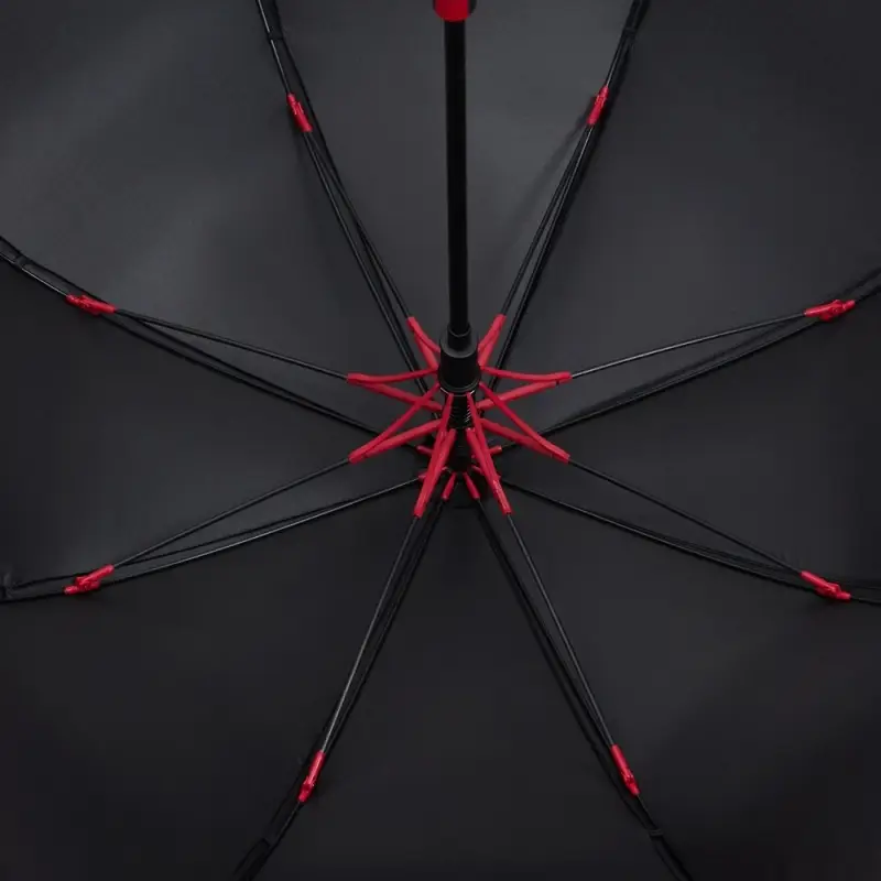 Зонт-трость Hidecolor с цветными спицами, черный с красным Зонт-трость Hidecolor с цветными спицами, черный с красным