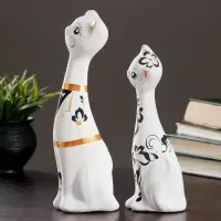 Набор фигурок керамика &laquo;Love Коты&raquo;, 2 шт., белые, 7&times;9&times;29 см