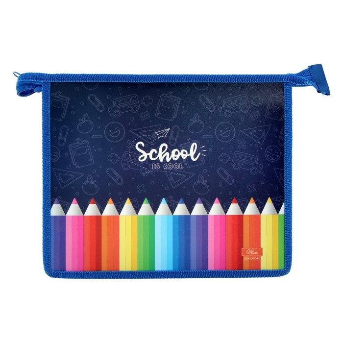 Папка для тетрадей А5, 230 х 190 х 50 мм, молния сверху, пластиковая, Calligrata  Папка для тетрадей А5, 230 х 190 х 50 мм, молния сверху, пластиковая, Calligrata "Карандаши"