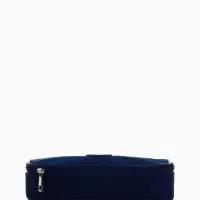 Косметичка-пенал на молнии, на подкладке, синяя