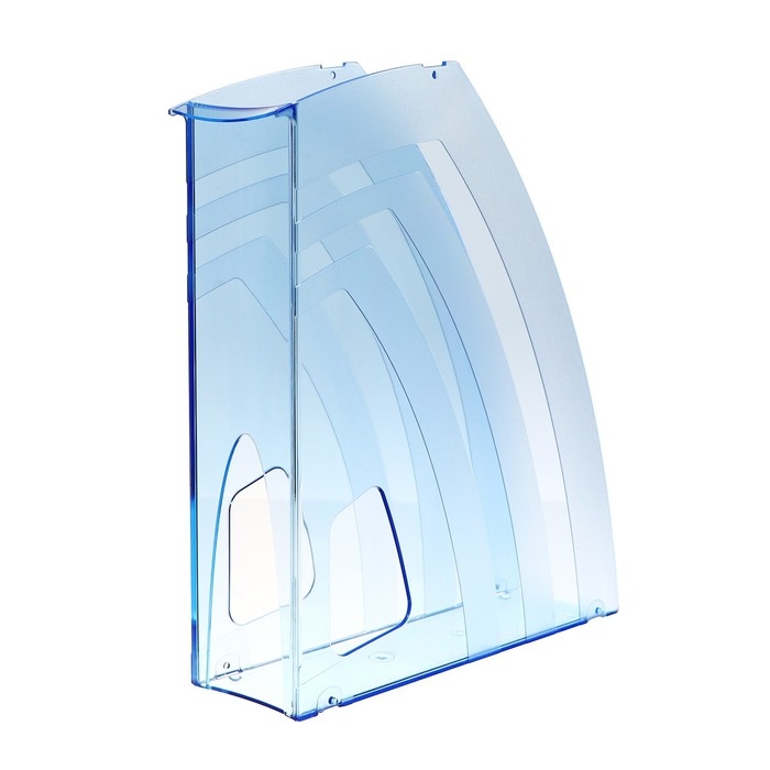 Лоток для бумаг вертикальный  Calligrata "Премиум", 70мм, тонированный синий