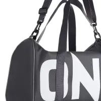 Сумка спортивная на молнии TEXTURA, с подкладкой, длинный ремень, маленький размер, с акцентным принтом, серая