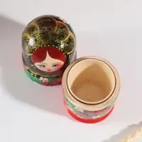 Матрёшка дерево «Хохлома», чёрная голова, 5-кукольная, 11-12 см