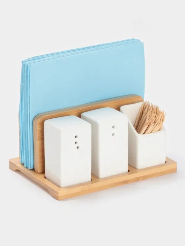 Набор для специй BellaTenero &laquo;Больцано&raquo;, 4 предмета, на подставке, керамика, белый