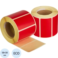 Термоэтикетки ЭКО 58x30, красная, вт.40,&nbsp;700шт/рул