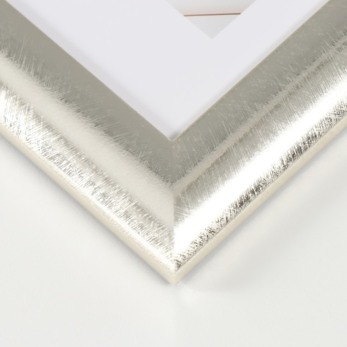 Фоторамка пластик Фоторамка пластик "МИРАМ" 10х15 см 221 серебро (пластиковый экран)