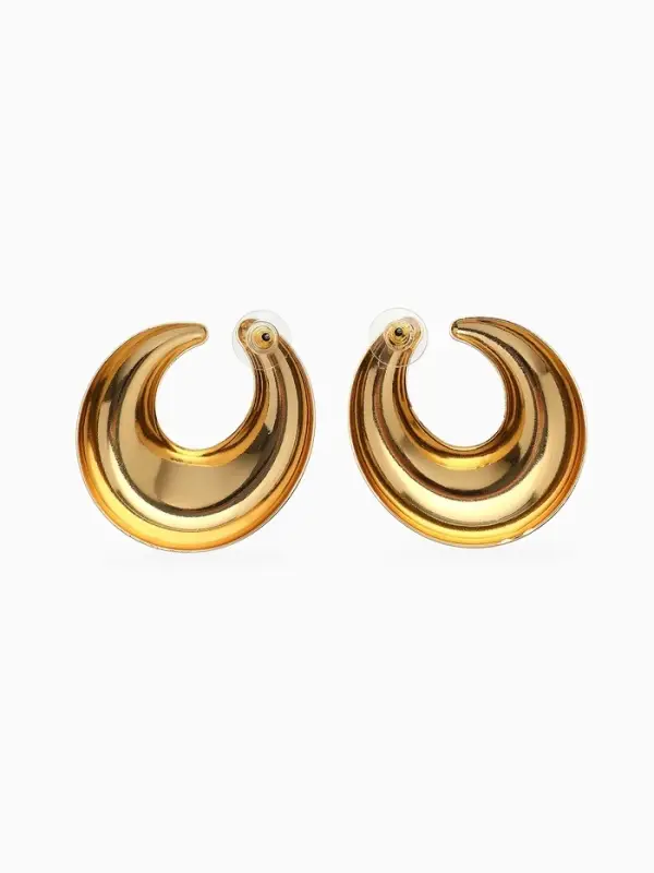 Серьги металл &laquo;Кольца&raquo;, полумесяц, цвет золото