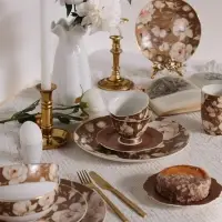 Чайная пара WY Pink O'hara, фарфор, 220 мл, бежевая