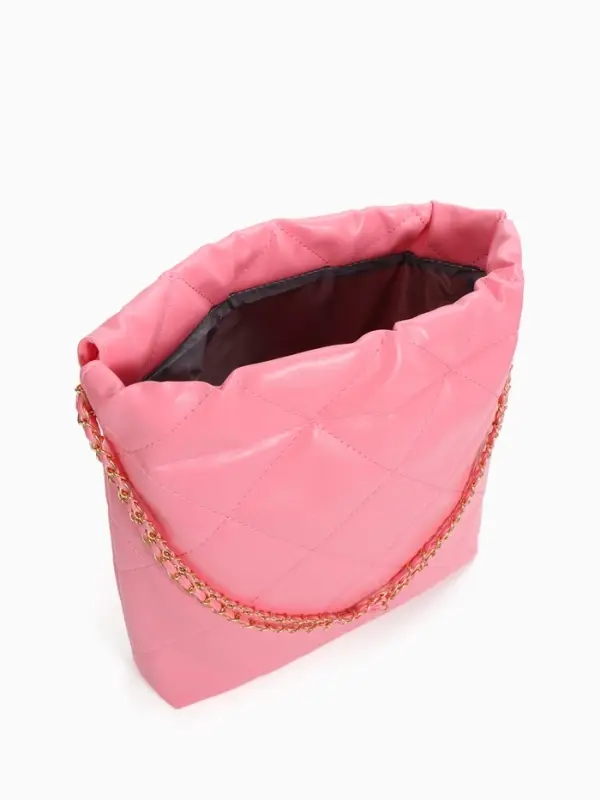 Сумка - мешок женская без застёжки, 35&times;7&times;33 см, со стёжкой, розовая