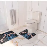 Набор ковриков для ванной и туалета Доляна &laquo;Бурлеск&raquo;, 2 шт., 50&times;80 см, 40&times;50 см