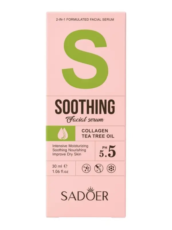 Увлажняющая сыворотка для лица Sadoer с коллагеном и экстрактом чайного дерева, 30 мл