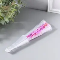 Веер складной пластик &laquo;Орхидея розовая&raquo;, блеск, 23 см