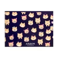 Альбом для рисования Calligrata &laquo;Веселые корги&raquo; А4, 40 листов, на скрепке, плотность листов 100 г/м&sup2;, обложка из мелованного картона