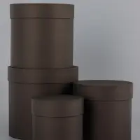 Набор круглых подарочных коробок 4 в 1 &laquo;Краски&raquo;, черный, 20&times;20 - 13&times;13 см