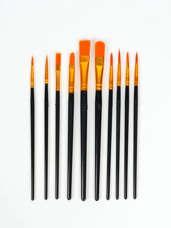 Набор кистей синтетика, 10 шт