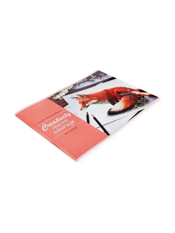 Альбом для рисования Calligrata &laquo;Лисица&raquo; А4, 40 листов, на скрепке, плотность листов 100 г/м&sup2;, обложка из мелованной бумаги