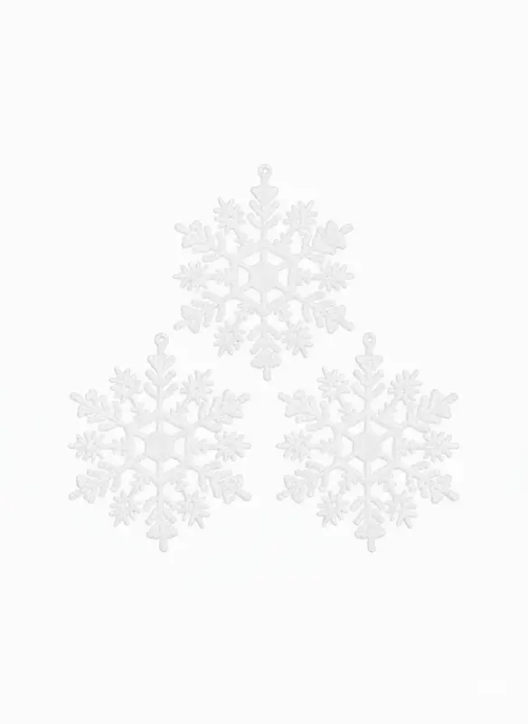 Ёлочные игрушки набор 3 шт. &laquo;Зимнее волшебство. Снежинка&raquo;, d=9 см, белый