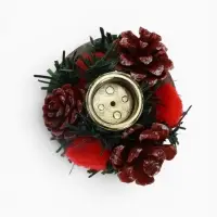 Подсвечник новогодний &laquo;Блеск&raquo;, набор 2 шт., красный