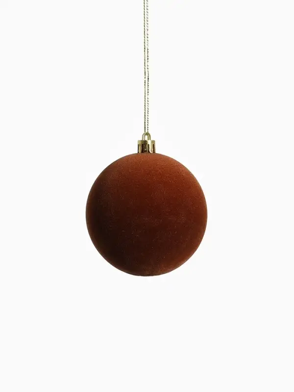 Набор шаров пластик d-8 см, 6 шт Набор шаров пластик d-8 см, 6 шт "Бархат. Грация" коричневый