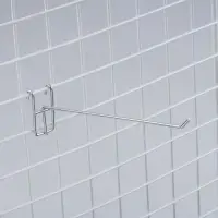 Крючок на сетку одинарный, d=3.5 мм, L=15 см, цвет хром