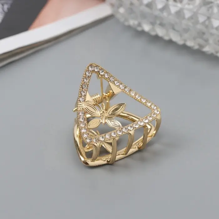 Крабик для волос &laquo;Флоранс&raquo;, уголок, 3.5 см, золотистый