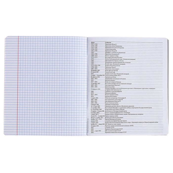 Тетрадь предметная ИСТОРИЯ, 48 листов в клетку, ErichKrause Inscription, обложка мелованный картон, твин-лак, блок офсет 100% белизна, инфо-блок