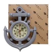 Часы настенные интерьерные &laquo;Якорь&raquo;, бесшумные, плавный ход, 38&times;27.5 см, d=12 см, серые