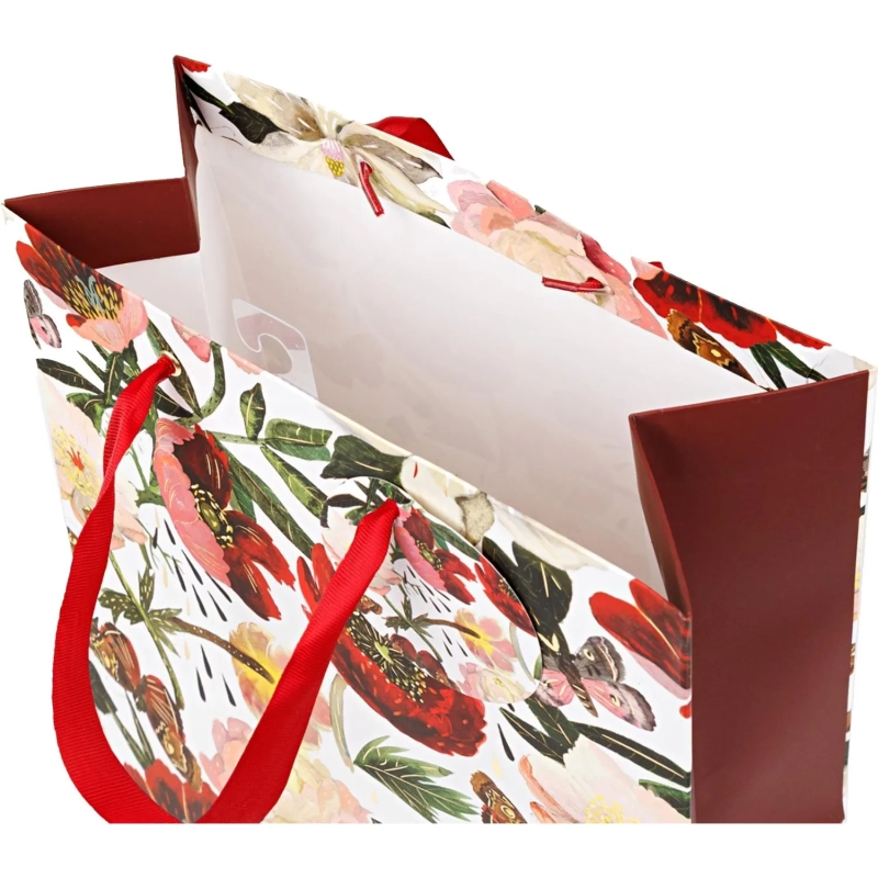Пакет для подарков PREMIUM FLORA.ПИОНЫ, L, 26 x 32.4 x 13 см, 2-852/05