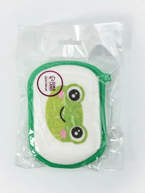 Мочалка детская для купания Доляна &laquo;Лягушонок&raquo;, 12&times;8 см, зелёная