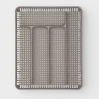 Лоток под столовые приборы Доляна, 5 отделений, 29.5&times;24&times;4 см, пластик, серый