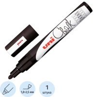 Маркер меловой UNI PWE-5M, чёрный, 1.8-2.5 мм.
