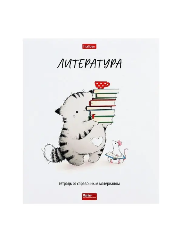 Предметная тетрадь по литературе Hatber &laquo;Приключения кота Пирожка&raquo;, 48 листов, в линейку, со справочным материалом, обложка из мелованной бумаг...