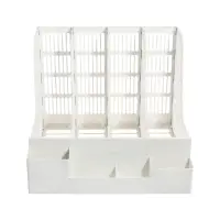 Лоток для бумаг Calligrata, А4, вертикальный, с отделениями для пишущих принадлежностей, 8 отделений, белый