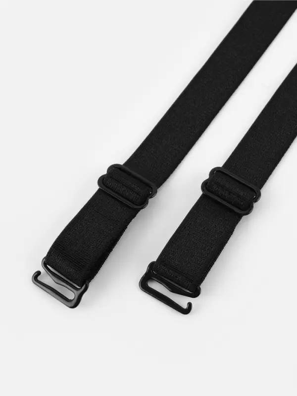 Лямки для бюстгальтера, текстильные, 1.5 см, 45 см, пара, чёрные