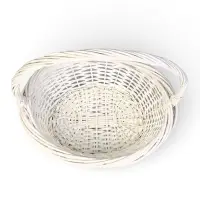 Корзина плетёная для хранения Folia, с ручкой, белая, набор 3 шт.