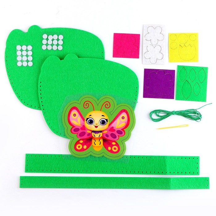 Набор для создания сумки из фетра «Бабочка» с термонаклейкой Набор для создания сумки из фетра «Бабочка» с термонаклейкой
