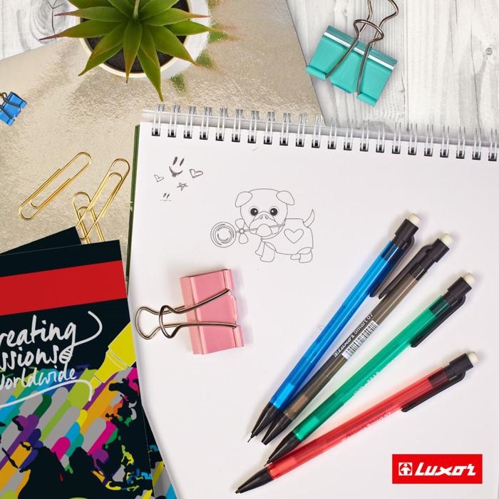 Карандаш механический 0.7 мм, Luxor Smart Slim, с ластиком, микс Карандаш механический 0.7 мм, Luxor Smart Slim, с ластиком, микс