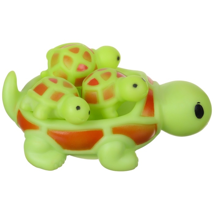 Набор резиновых игрушек для ванны &laquo;Мыльница: Черепаха&raquo;, 14,5 см, с пищалкой, 4 шт, цвет МИКС, Крошка Я