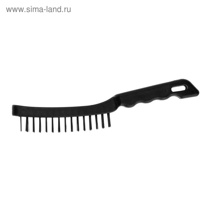 Щетка металлическая ручная ЛОМ, пластиковая рукоятка, 3-рядная Щетка металлическая ручная ЛОМ, пластиковая рукоятка, 3-рядная