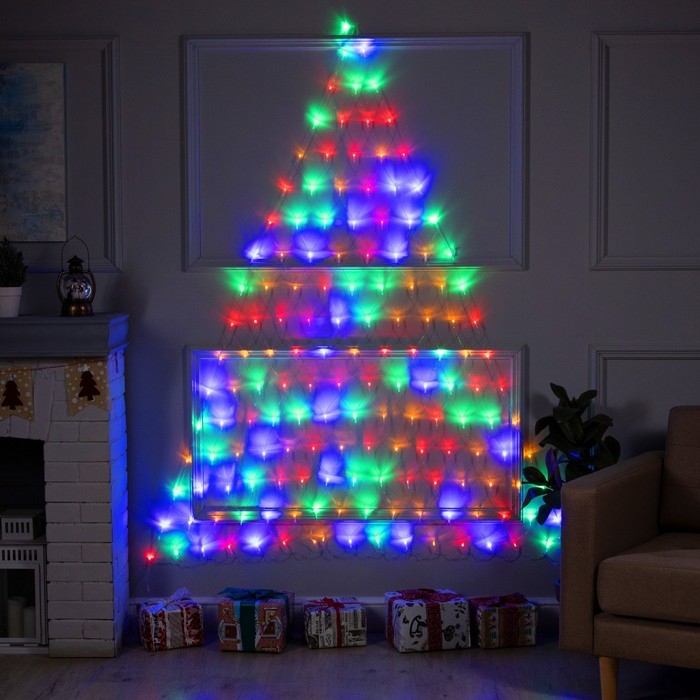 Гирлянда «Сеть-ёлка» 2 × 2 м, IP20, тёмная нить, 152 LED, свечение мульти, 8 режимов, 220 В Гирлянда «Сеть-ёлка» 2 × 2 м, IP20, тёмная нить, 152 LED, свечение мульти, 8 режимов, 220 В