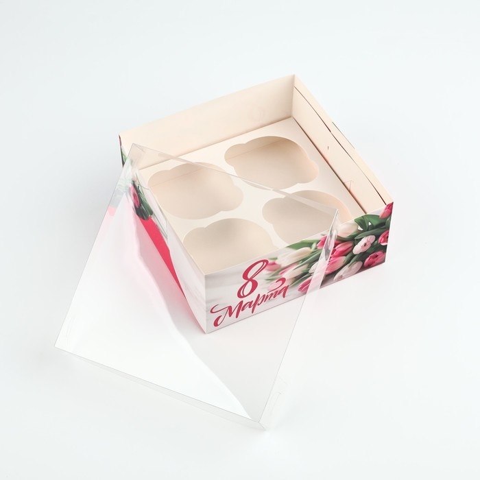 Коробка для капкейка «Нежность», 16 х 16 х 7.5 см Коробка для капкейка «Нежность», 16 х 16 х 7.5 см