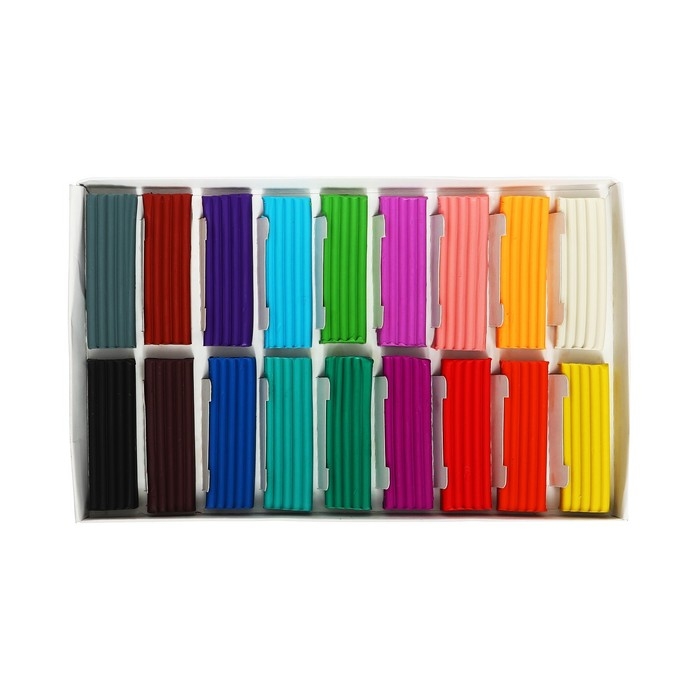 Пластилин 18 цветов 270 г, Мульти-Пульти Пластилин 18 цветов 270 г, Мульти-Пульти "Чебурашка", со стеком, картонная упаковка