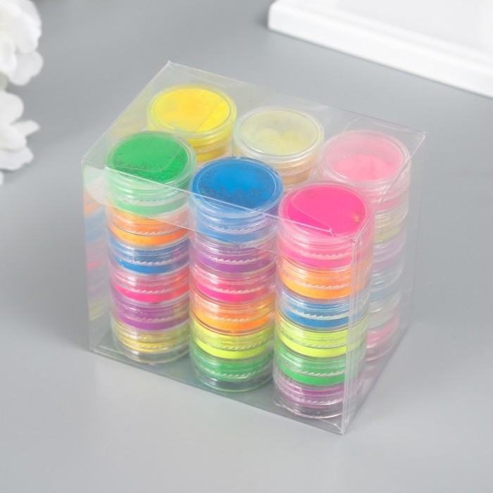 Глиттер для творчества Глиттер для творчества "Пудра-втирка. Краски лета" набор 36 шт в баночка - 1 гр 6х9х8 см