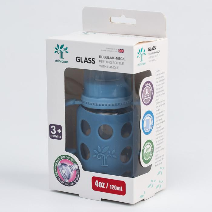 Бутылочка в силиконовом чехле, стекло, классическое горло, +3мес., 120мл., цвет МИКС для мальчика Бутылочка в силиконовом чехле, стекло, классическое горло, +3мес., 120мл., цвет МИКС для мальчика