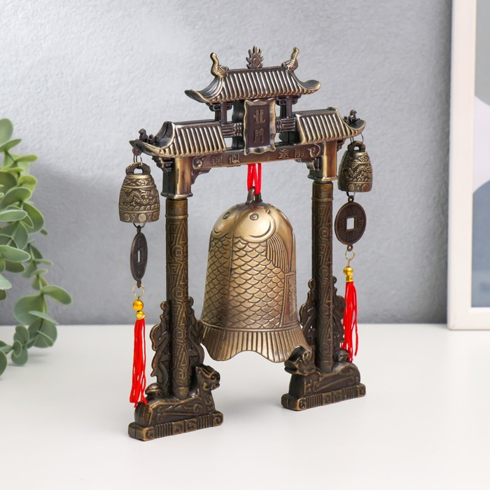 Колокол-гонг металл настольный  Колокол-гонг металл настольный "Драконы" 21,5х22х5 см