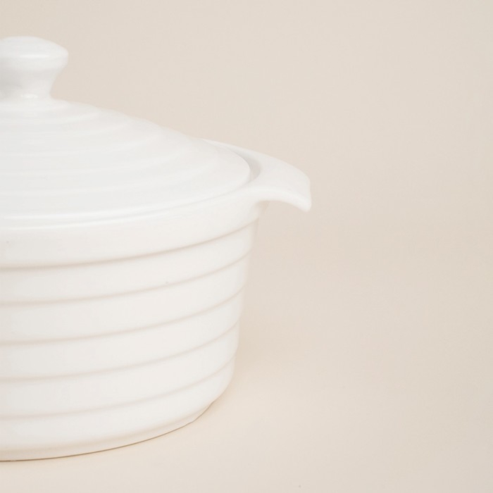 Кастрюля из жаропрочной керамики SL Home «Санторини», 750 мл, 19×16×7,5 см, цвет белый Кастрюля из жаропрочной керамики SL Home «Санторини», 750 мл, 19×16×7,5 см, цвет белый