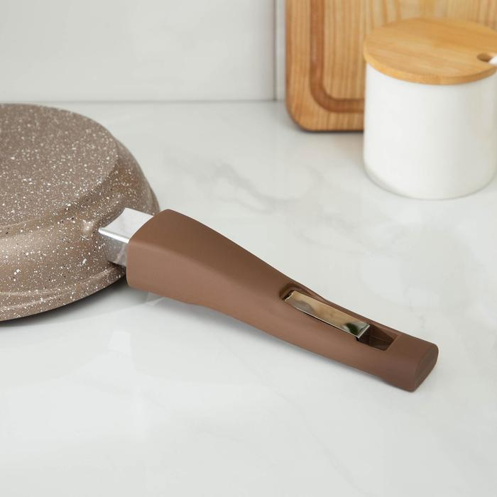 Сковорода «Гранит Brown», d=18 см, антипригарное покрытие, съёмная ручка, цвет МИКС