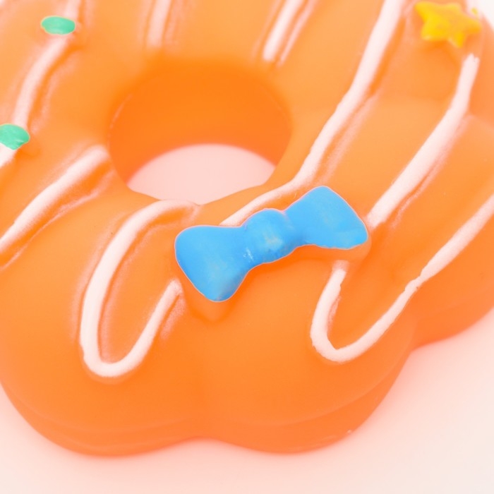 Игрушка пищащая Игрушка пищащая "Пончик" для собак, 8,5 см, оранжевая