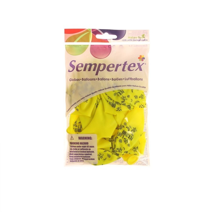 Воздушный шар латексный 12 Воздушный шар латексный 12" «С Днём рождения. Весёлый банан», пастель, цвет жёлтый, 15 шт.